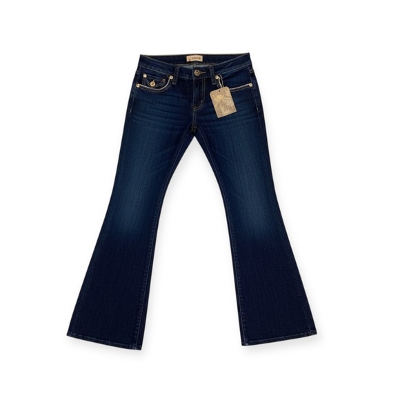 new Denim of Virtue ㋛ Y2K Justice Lurex Metallic Slim Jeans ㋛ Back Flap Pockets - Picture 2 of 16